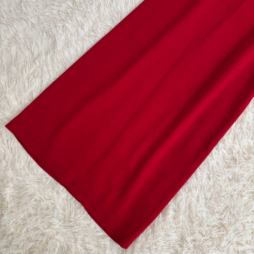 【kumako】マックスマーラ ロングワンピース ノースリーブ 赤 ウール