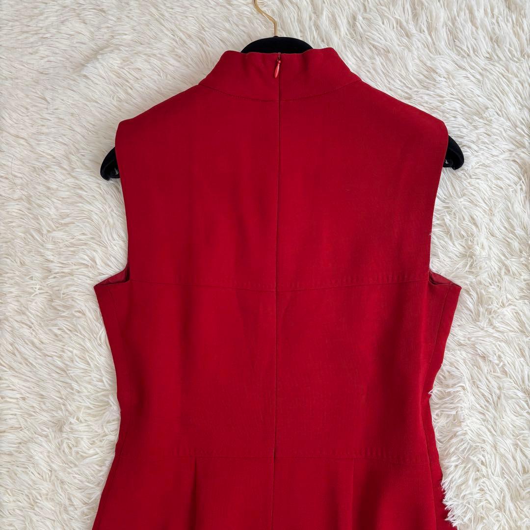 【kumako】マックスマーラ ロングワンピース ノースリーブ 赤 ウール