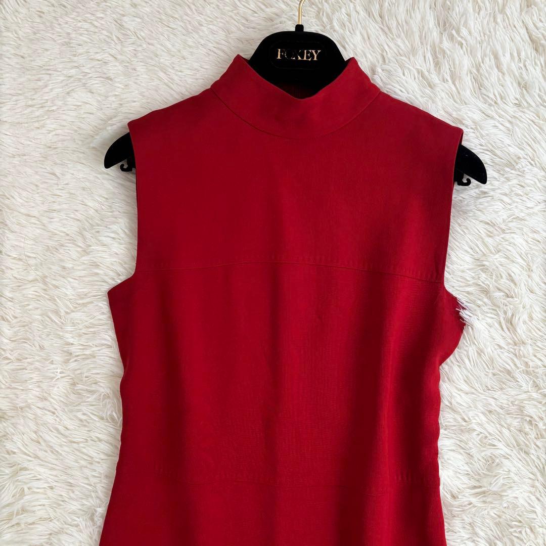 【kumako】マックスマーラ ロングワンピース ノースリーブ 赤 ウール