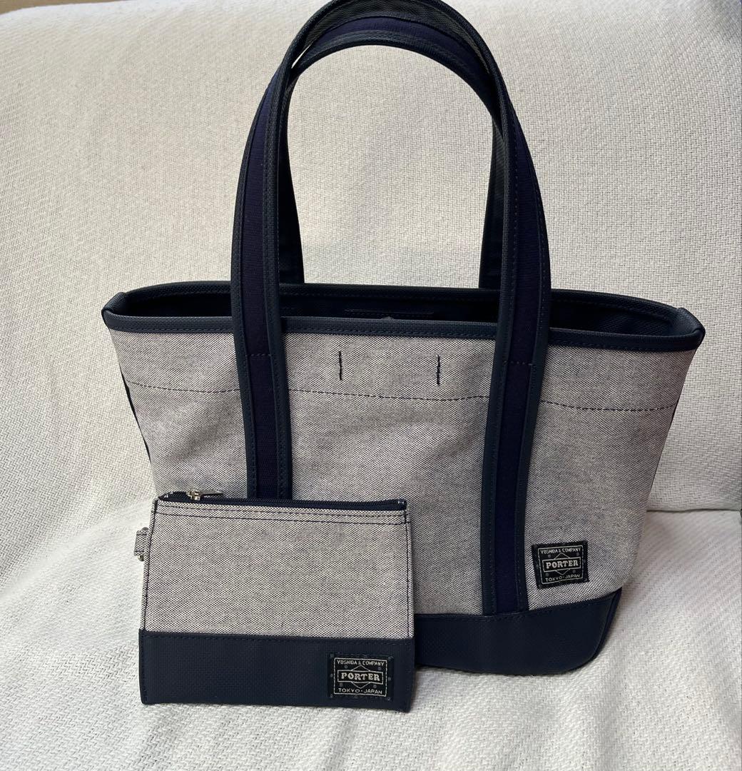 超美品　PORTER ガール ボーイフレンドトート ポーチ ネイビー ポーターS