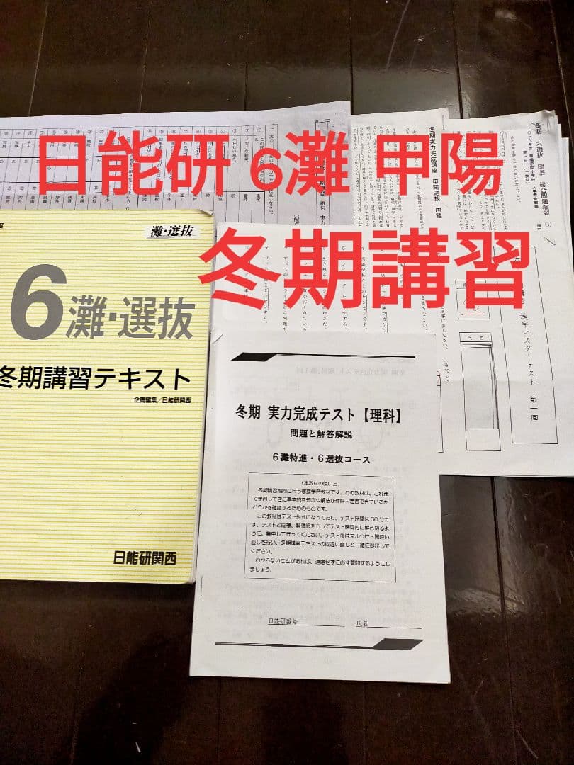 日能研 ６灘 甲陽 最難関校 冬期講習 テキスト プリント テスト