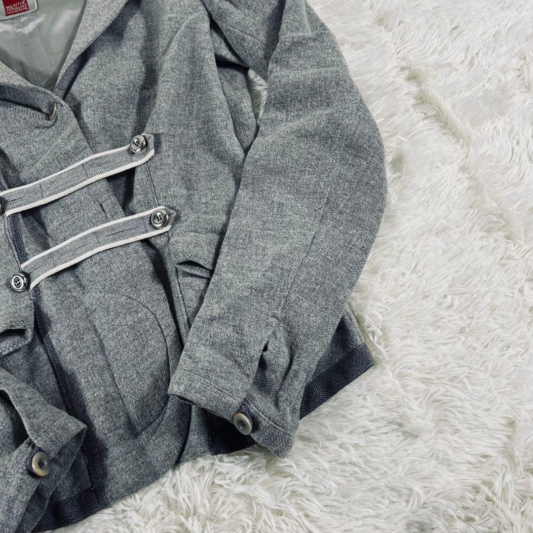 マリテフランソワジルボー　スタンドカラージャケット　イタリア　グレー　ウール