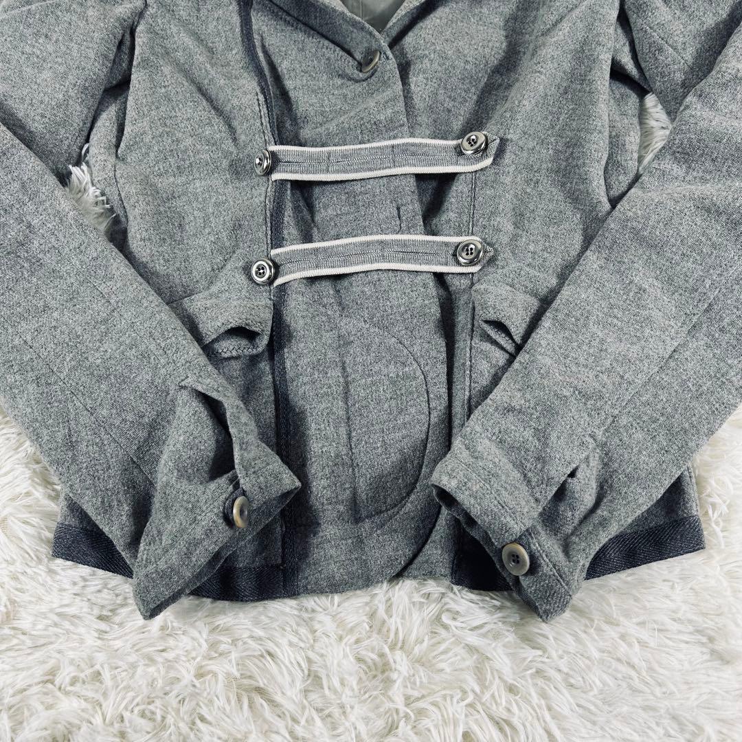 マリテフランソワジルボー　スタンドカラージャケット　イタリア　グレー　ウール