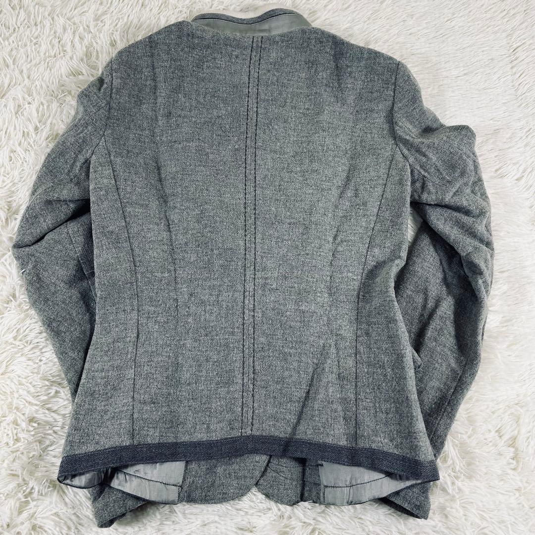 マリテフランソワジルボー　スタンドカラージャケット　イタリア　グレー　ウール