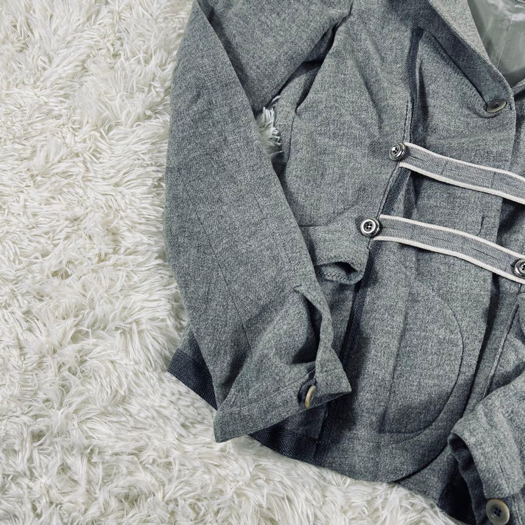 マリテフランソワジルボー　スタンドカラージャケット　イタリア　グレー　ウール