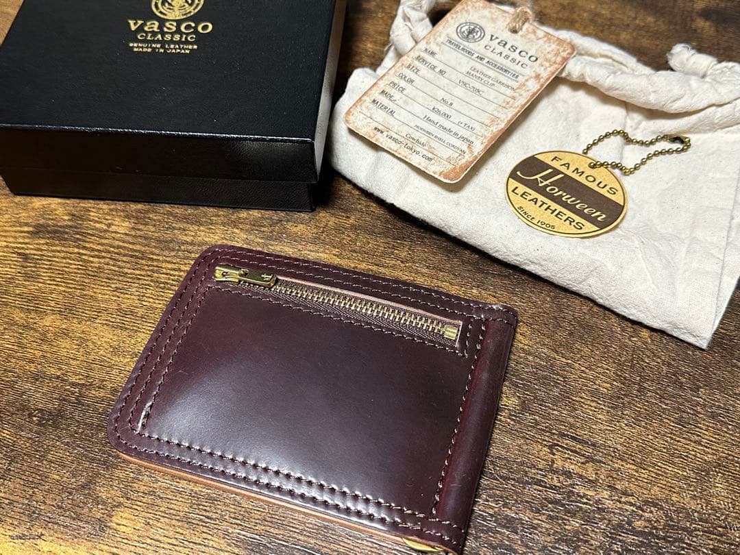 VASCO CLASSIC コードバン　ダークブラウン マネークリップ