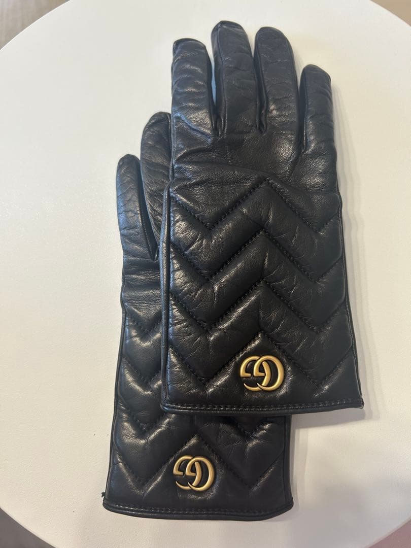 Gucci ブラック キルティング手袋 サイズ7
