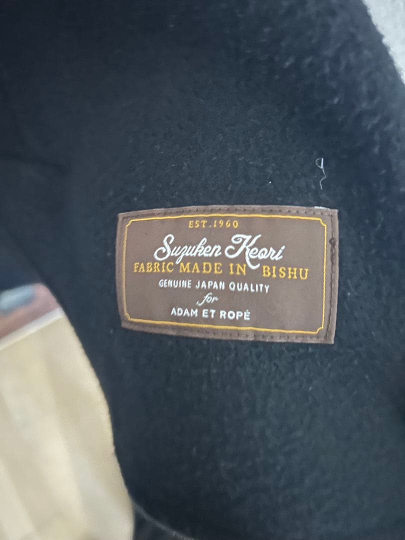 カシミアブレンドウール リバーセミダブルコート　ブラック