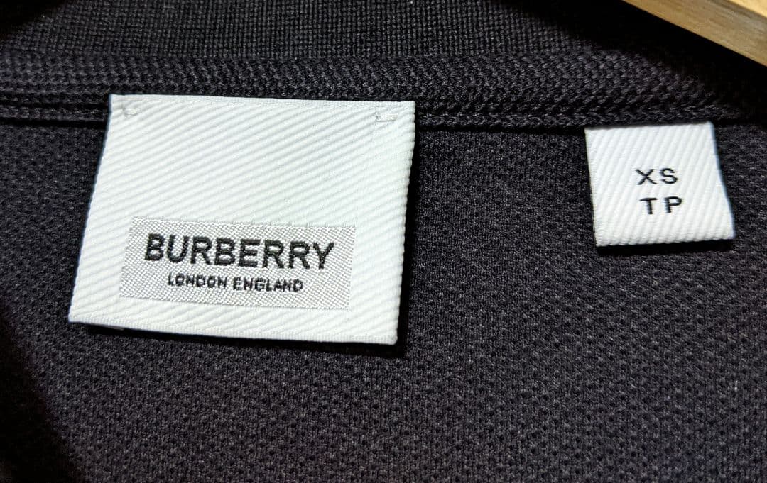 【BURBERRY】ポロシャツ/半袖/無地/総柄/ラインロゴ/XS/新品