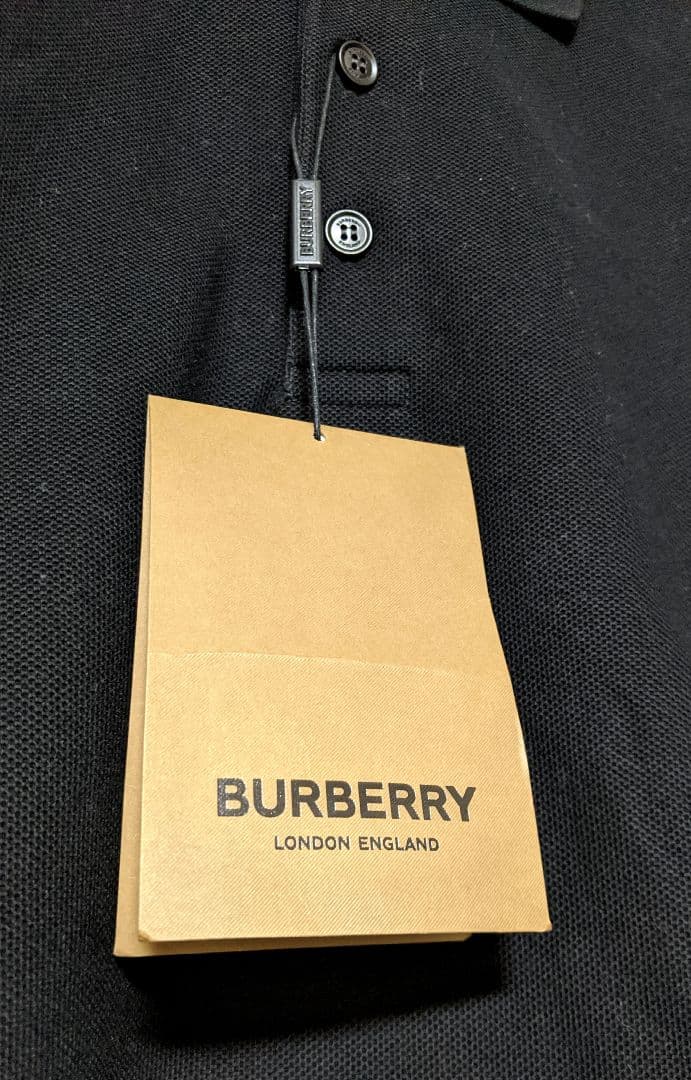 【BURBERRY】ポロシャツ/半袖/無地/総柄/ラインロゴ/XS/新品