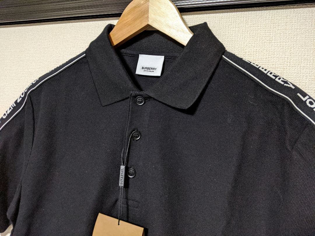 【BURBERRY】ポロシャツ/半袖/無地/総柄/ラインロゴ/XS/新品