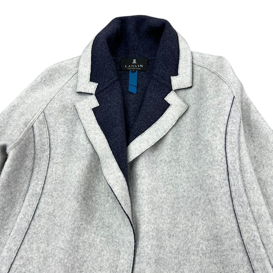 LANVIN COLLECTION ランバン ウールコート 羽織り ライトグレー