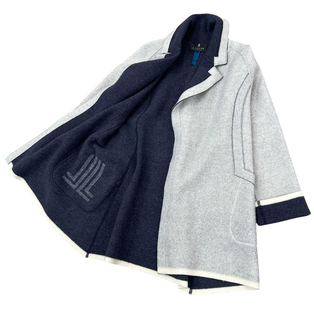 LANVIN COLLECTION ランバン ウールコート 羽織り ライトグレー