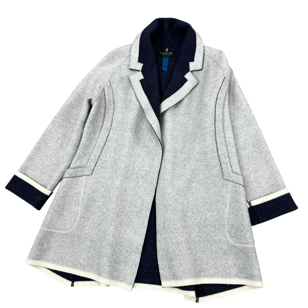 LANVIN COLLECTION ランバン ウールコート 羽織り ライトグレー
