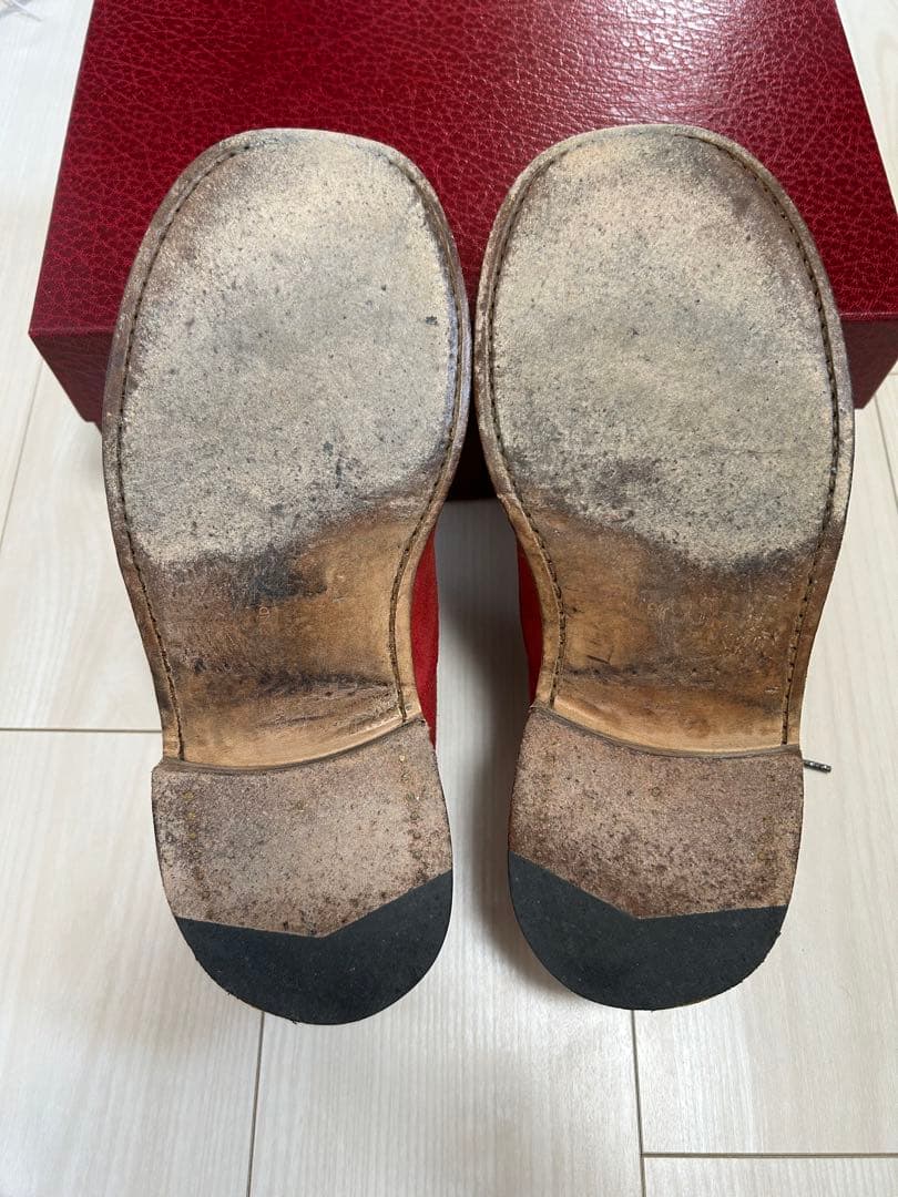 Quilp by Tricker's 赤 スエード ドレスシューズ　サイズ7