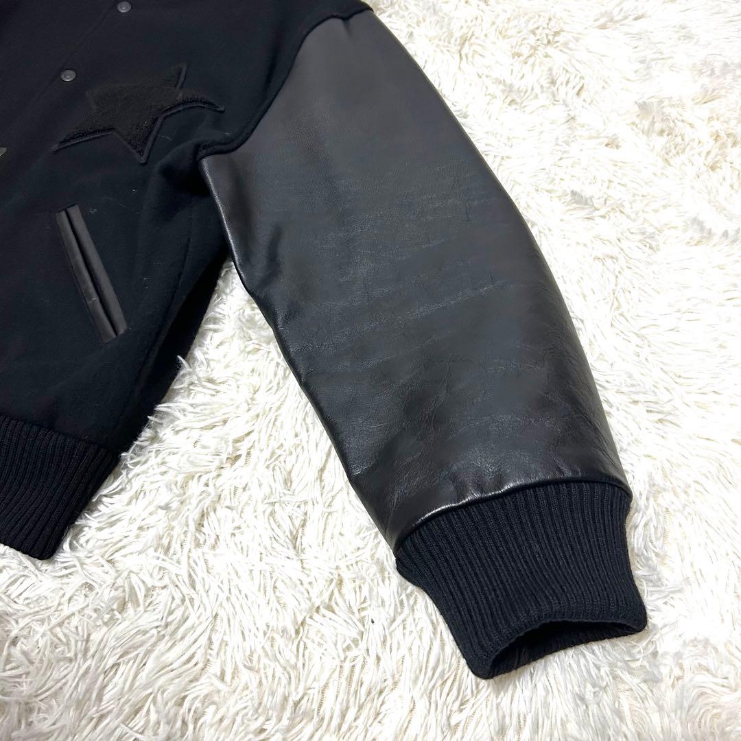 極美品　ヒステリックグラマー　レザー切り替え　スタジャン　ブラック　ウール　XL