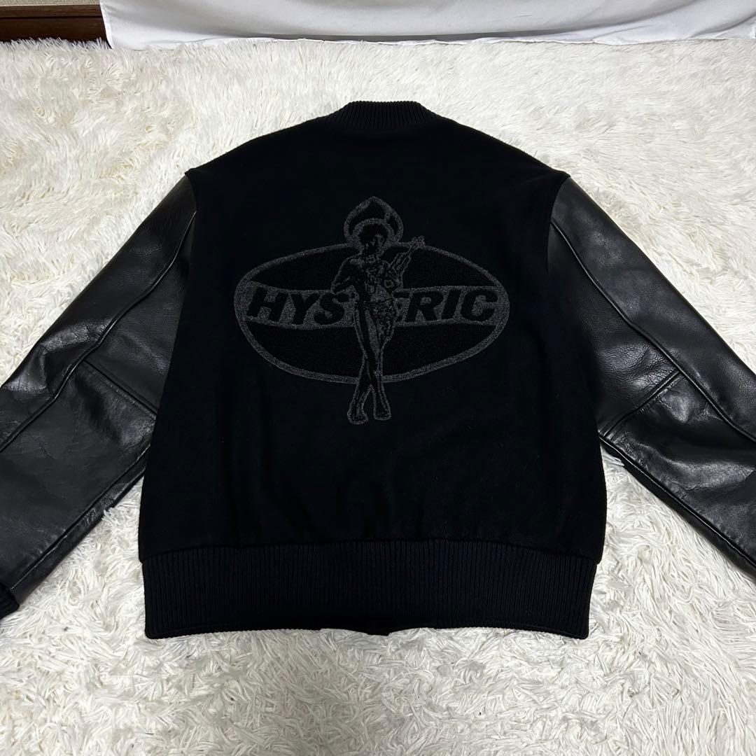 極美品　ヒステリックグラマー　レザー切り替え　スタジャン　ブラック　ウール　XL