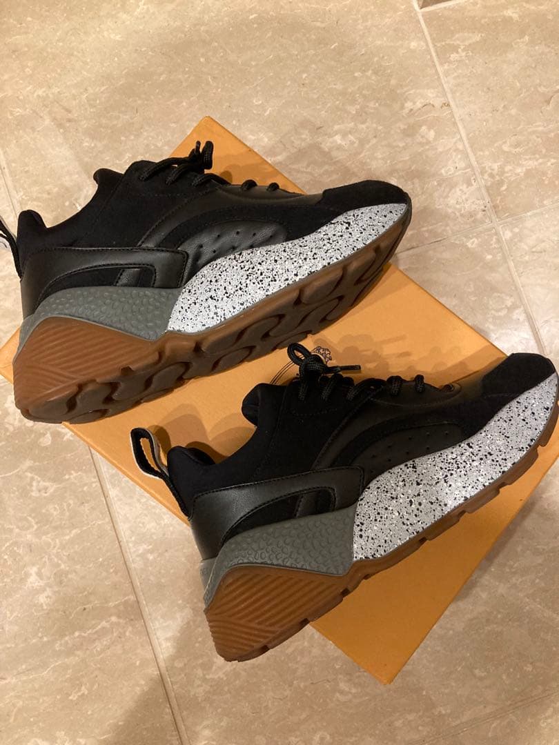 格安　ステラマッカートニー　エクリプス　バイカラー　スニーカー　黒　35 厚底