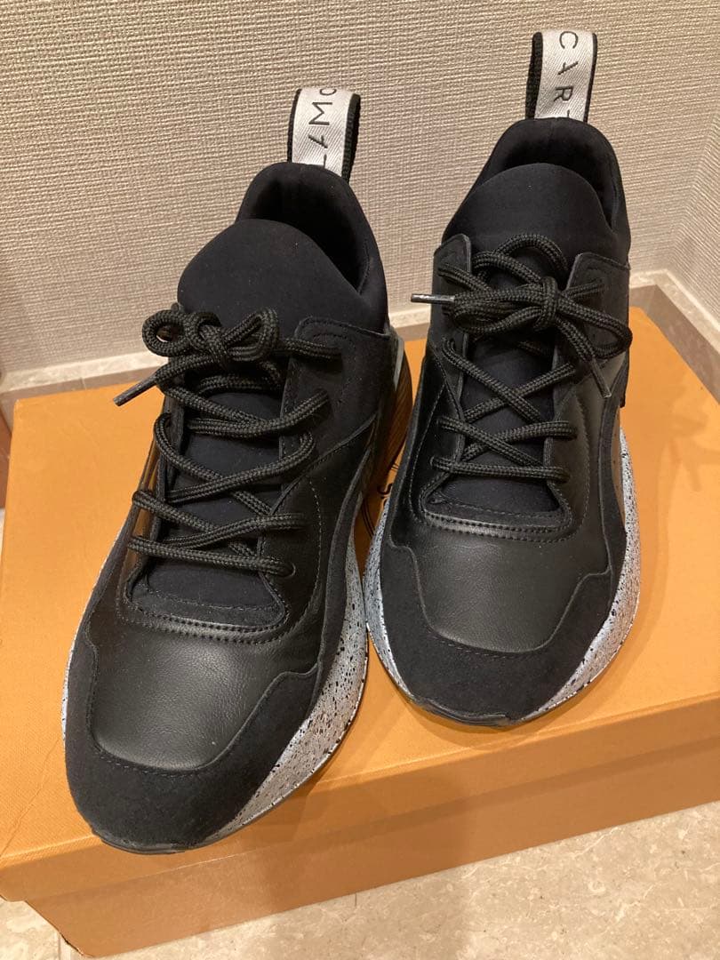 格安　ステラマッカートニー　エクリプス　バイカラー　スニーカー　黒　35 厚底