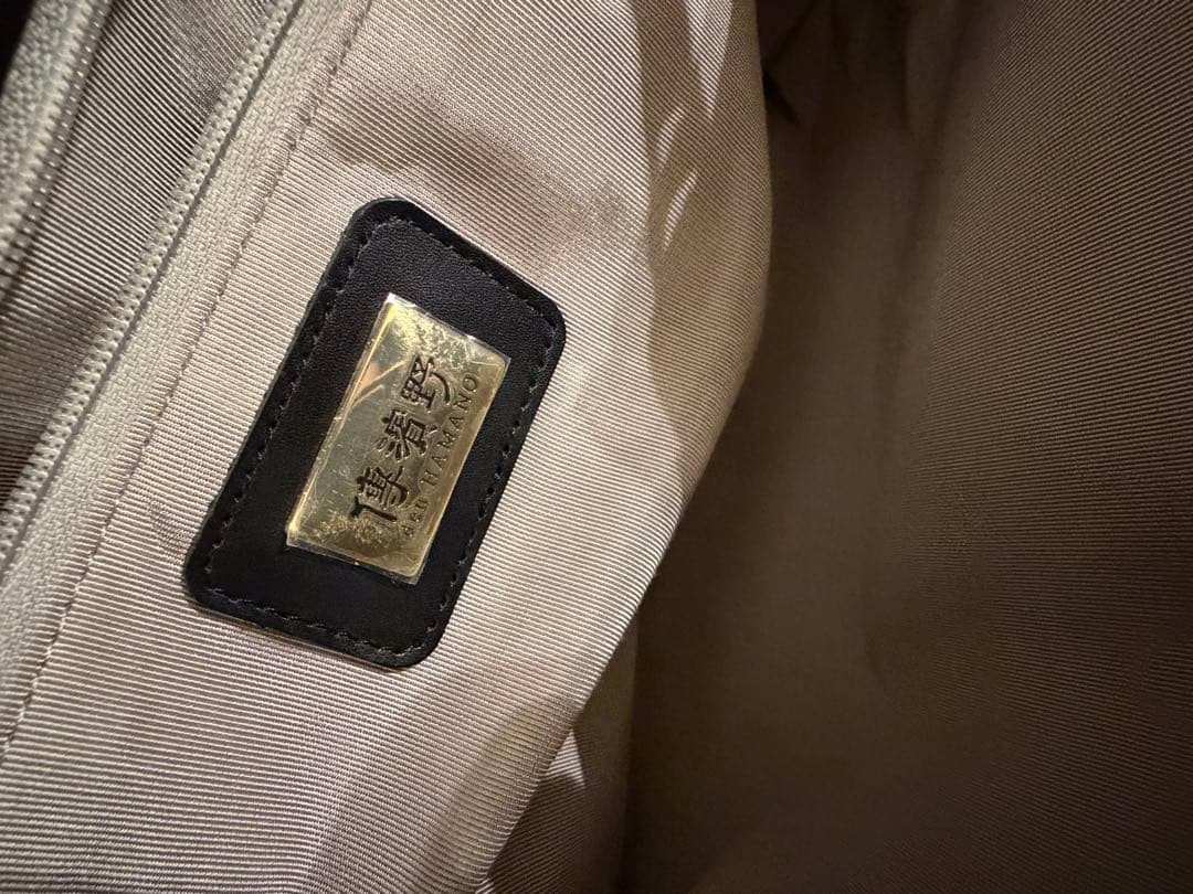 【傳濱野】ブラック レザー A4ビジネスバッグ AMANDA