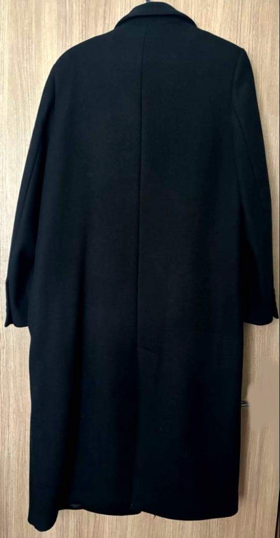 ZARA ウール混　ダブル　ロングコート　ブラック