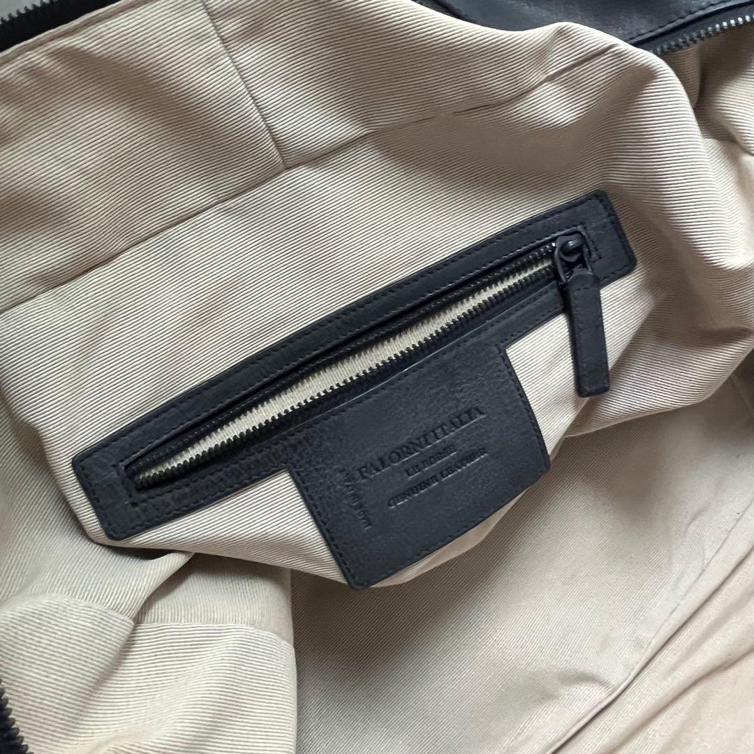 FALORNI ファロルニ レザー ボストンバッグ ブラック