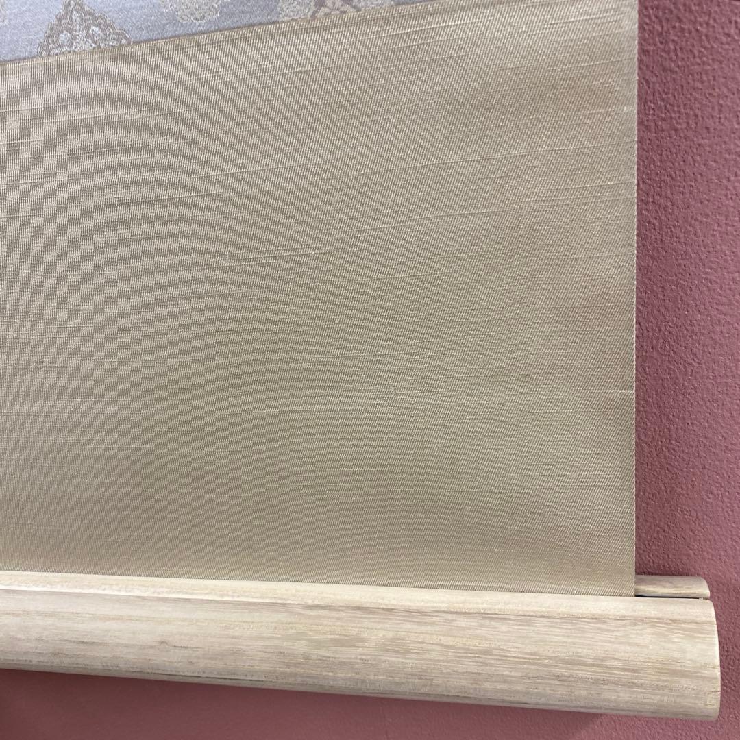 美品 掛け軸 水越由喜作 紅白梅図 共箱 縁起物 太巻き付 おもてなし