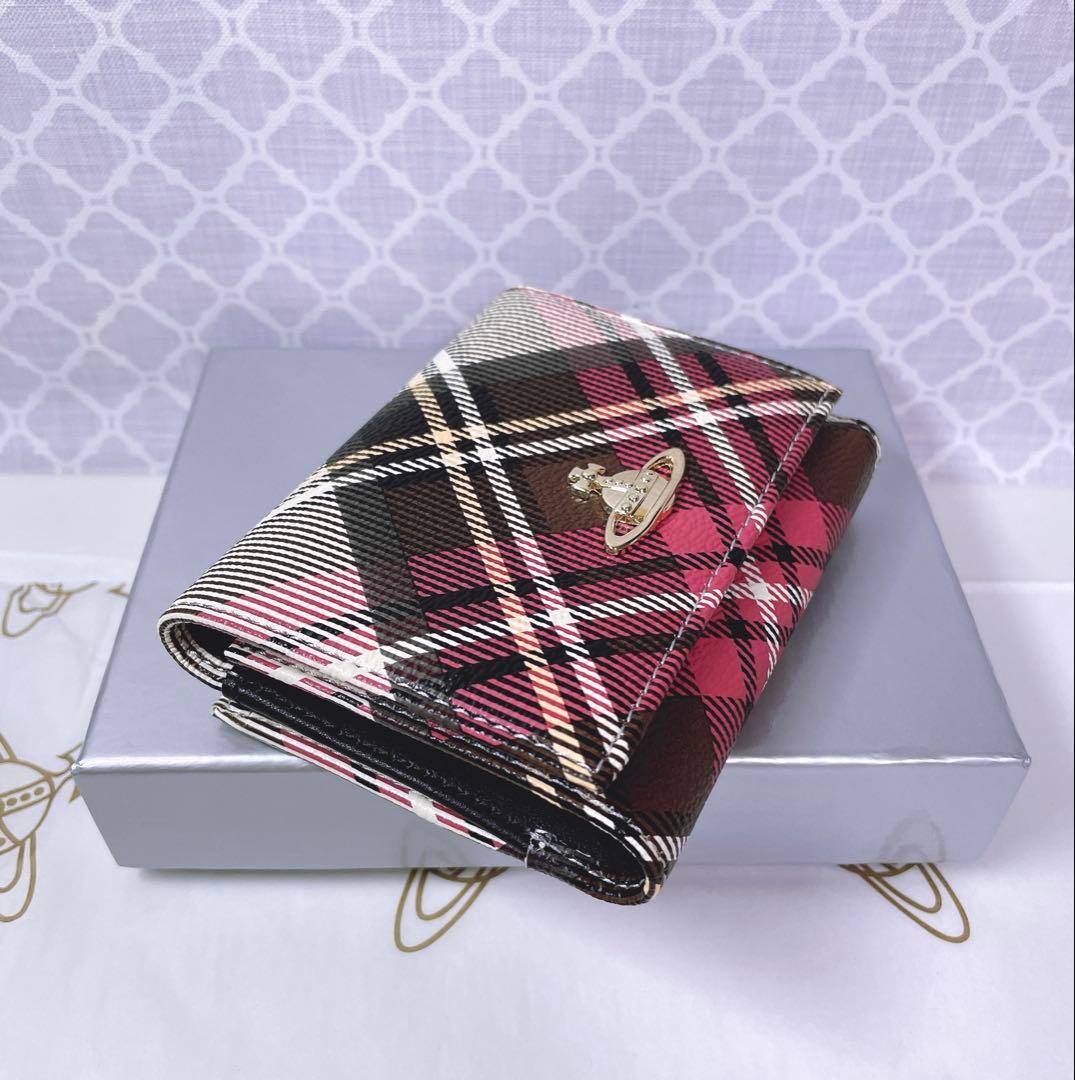 【可愛すぎ♡新品】可愛い ヴィヴィアン・ウエストウッド 三折財布 チェック柄
