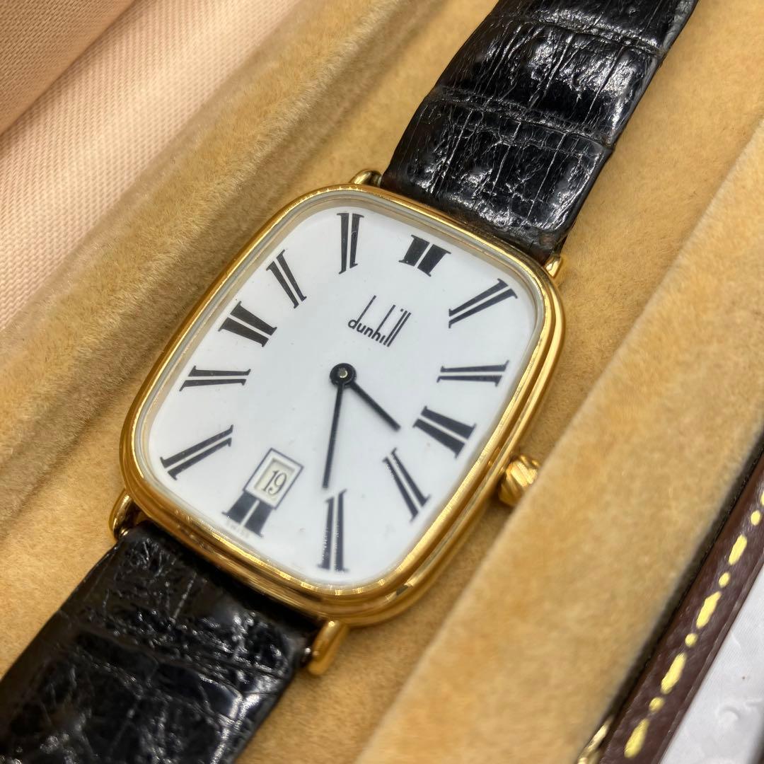 dunhill ダンヒル レクタンギュラー ローマンインデックス ホワイト