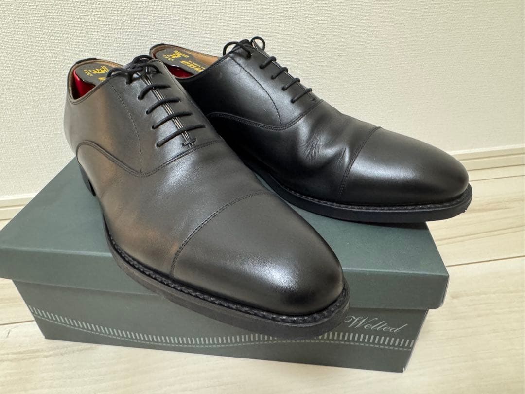 山*本様 SCOTCH GRAIN ブラックレザー ドレスシューズ ストレートチ