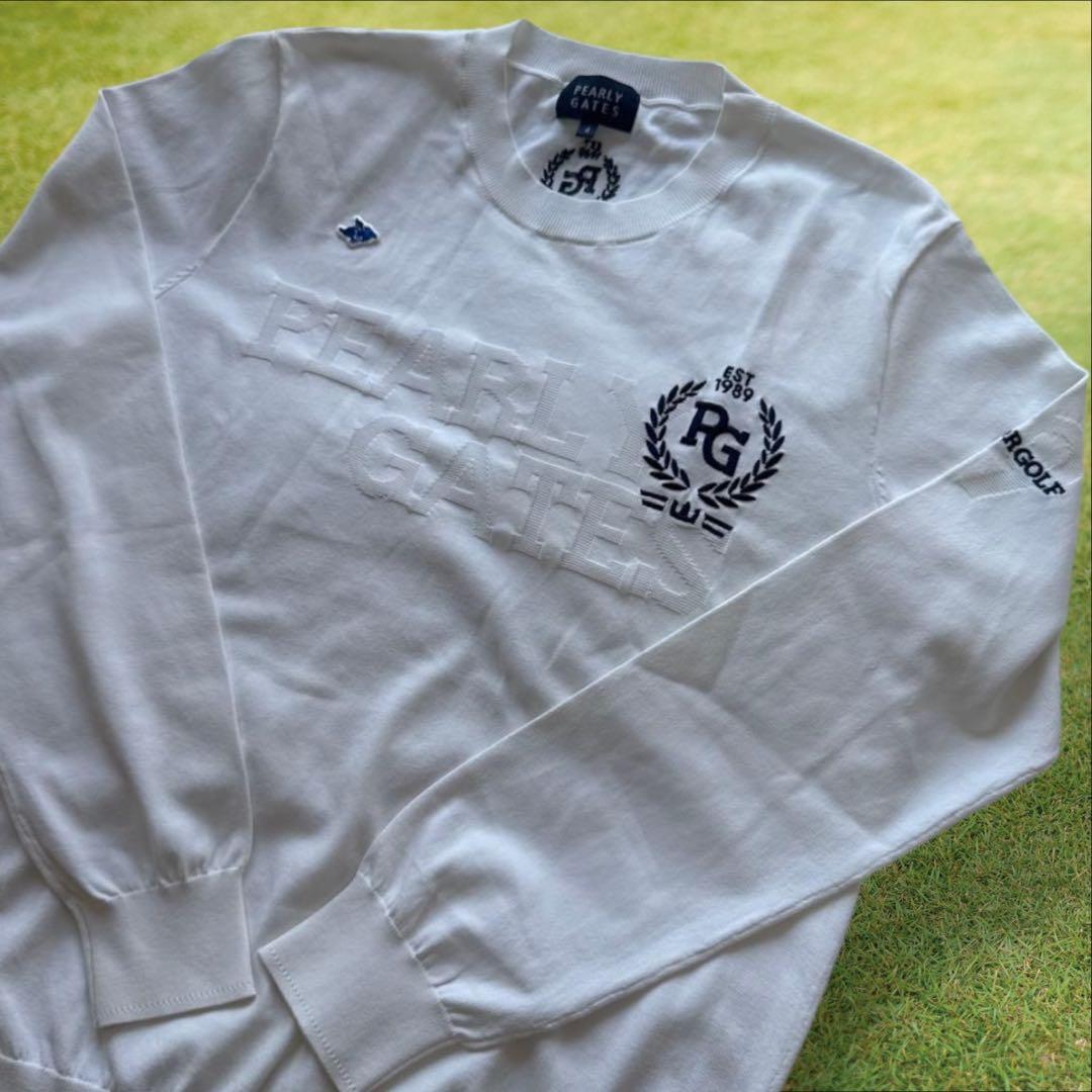 未使用級　パーリーゲイツ　ニット　セーター　白　ホワイト　4 M〜L相当　美品