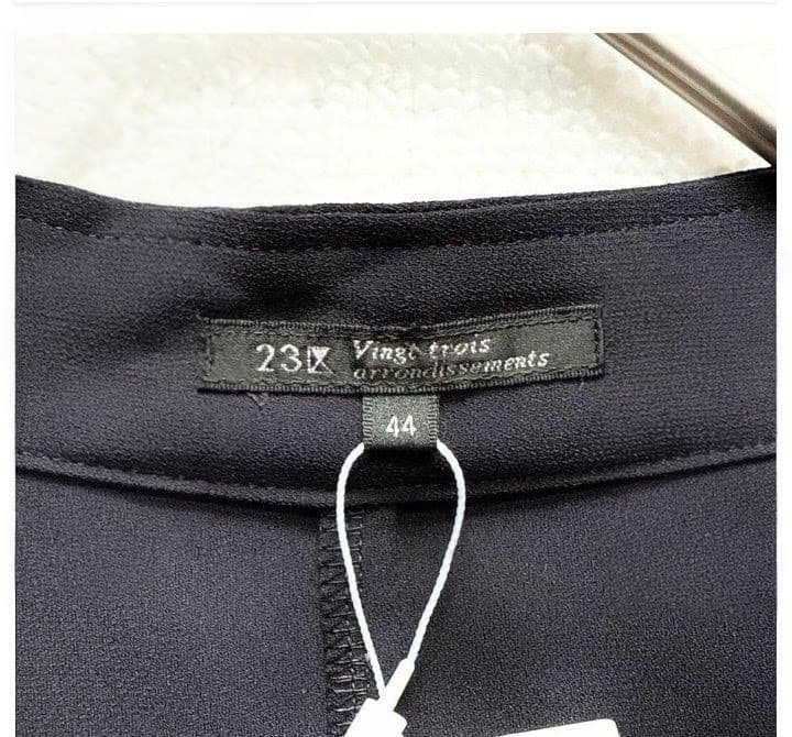 23区44　洗える　ノーカラーシアージャケット　大きいサイズ　タグ付新品