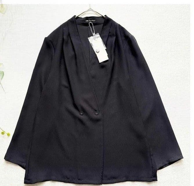 23区44　洗える　ノーカラーシアージャケット　大きいサイズ　タグ付新品