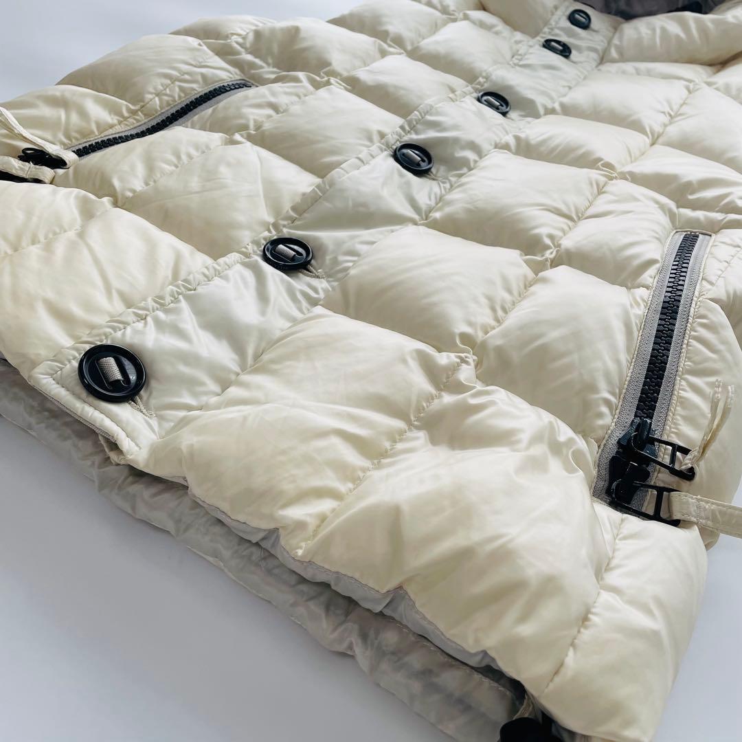 ナノユニバース × 西川ダウン ベージュ フード付き ダウンベスト Lサイズ