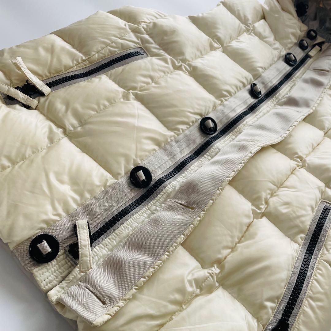 ナノユニバース × 西川ダウン ベージュ フード付き ダウンベスト Lサイズ