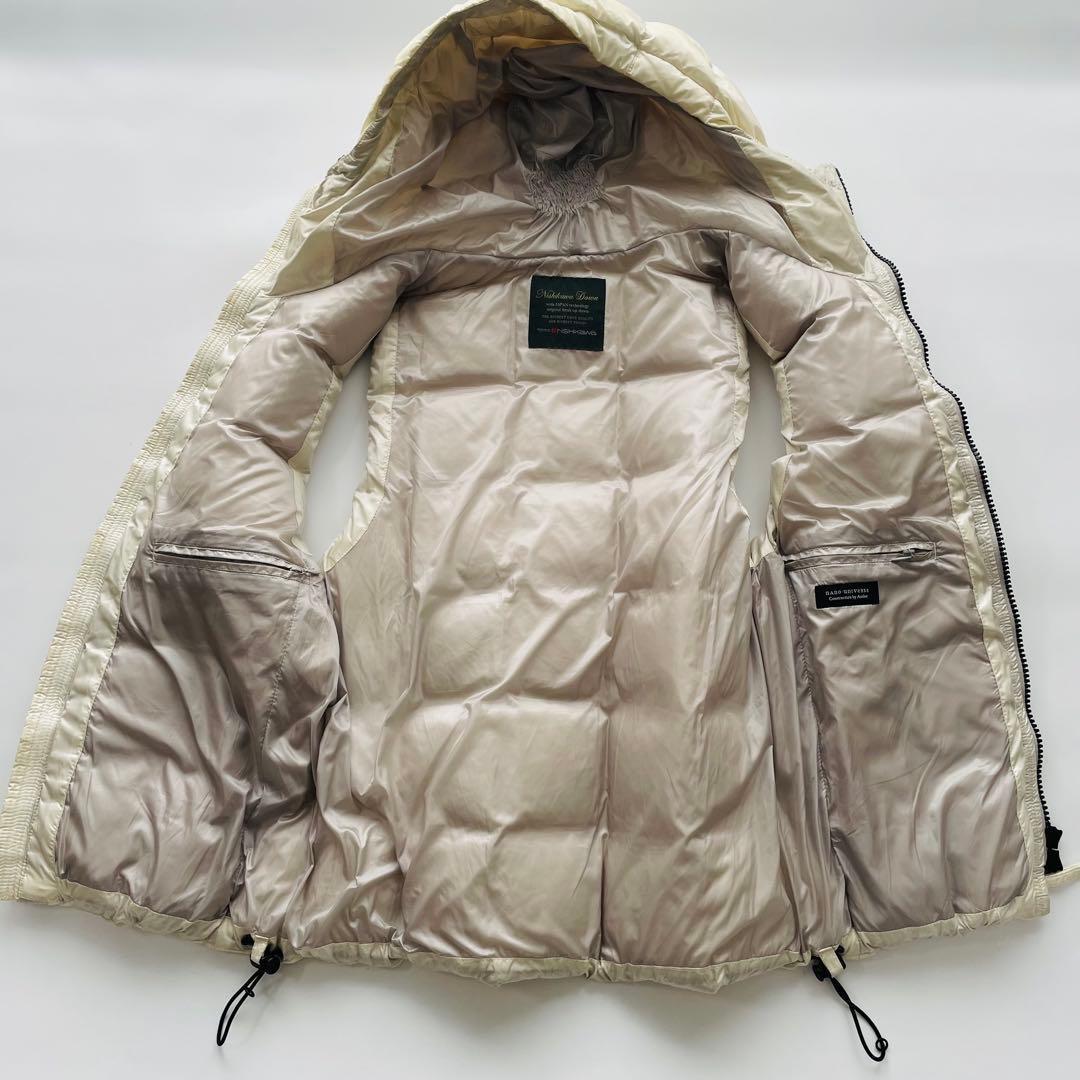 ナノユニバース × 西川ダウン ベージュ フード付き ダウンベスト Lサイズ