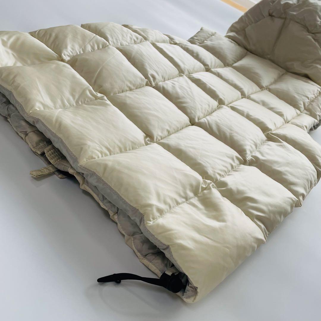 ナノユニバース × 西川ダウン ベージュ フード付き ダウンベスト Lサイズ