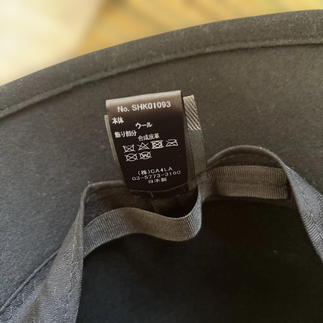 新品　CA4LA カシラ　クロッシェ　黒のウールフェルトハット