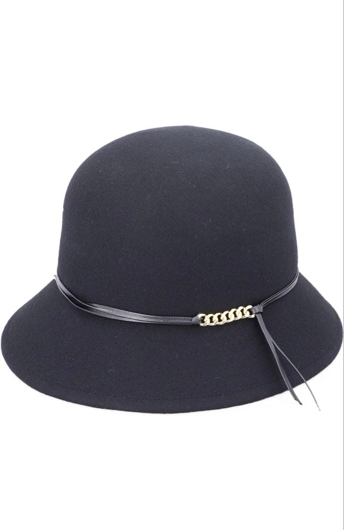 新品　CA4LA カシラ　クロッシェ　黒のウールフェルトハット