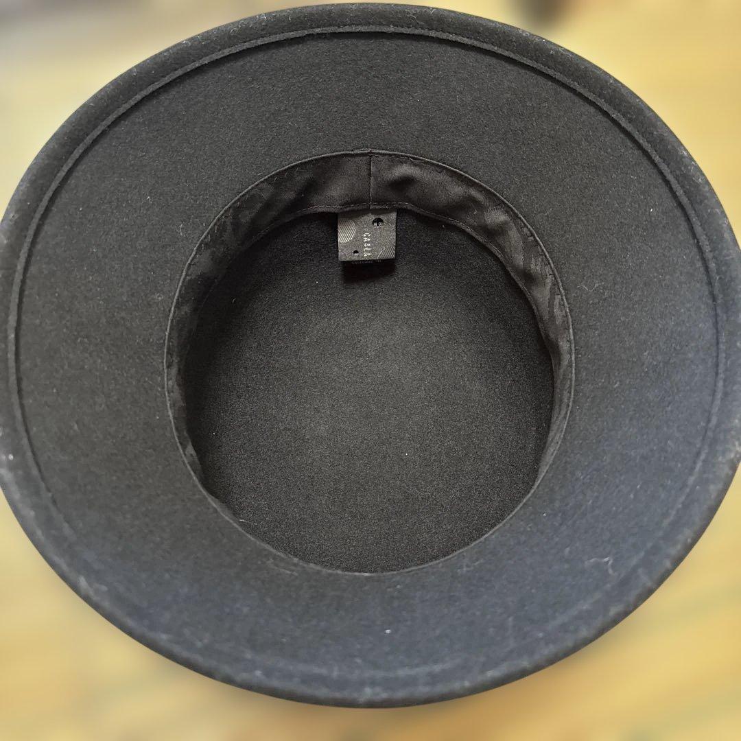 新品　CA4LA カシラ　クロッシェ　黒のウールフェルトハット