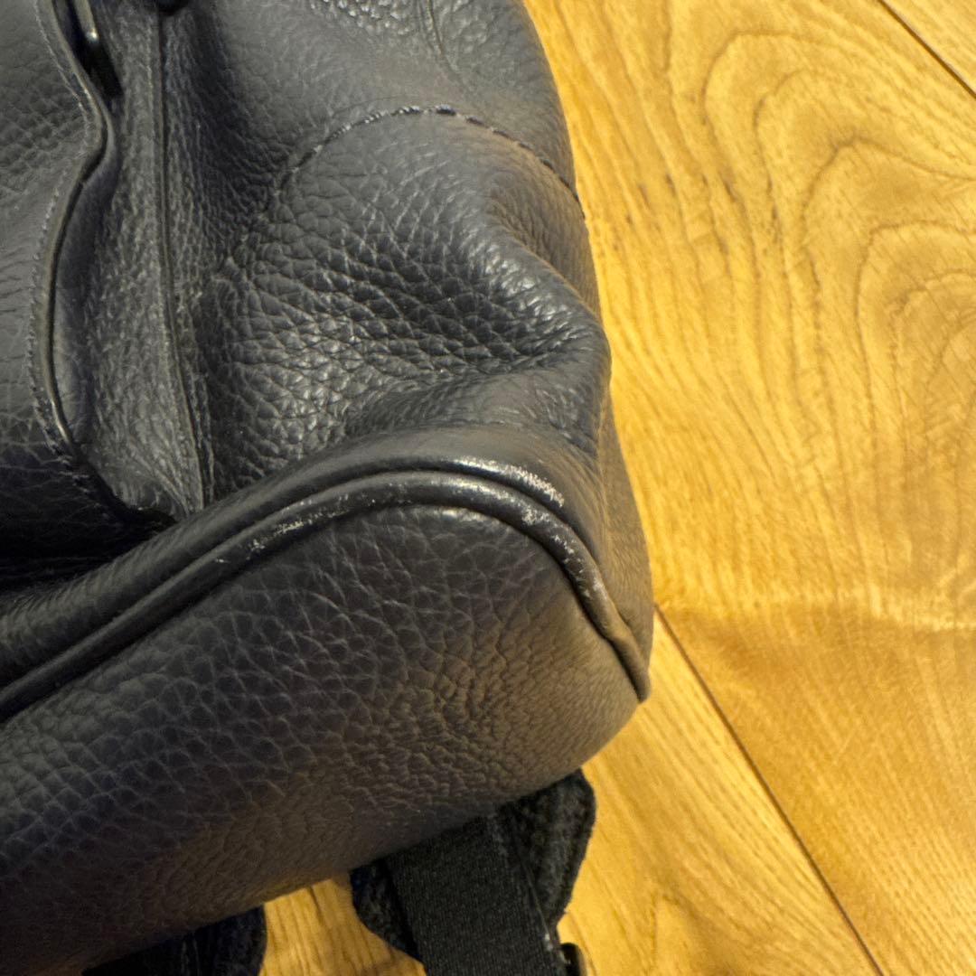 COACH ダークブルー レザー バックパック
