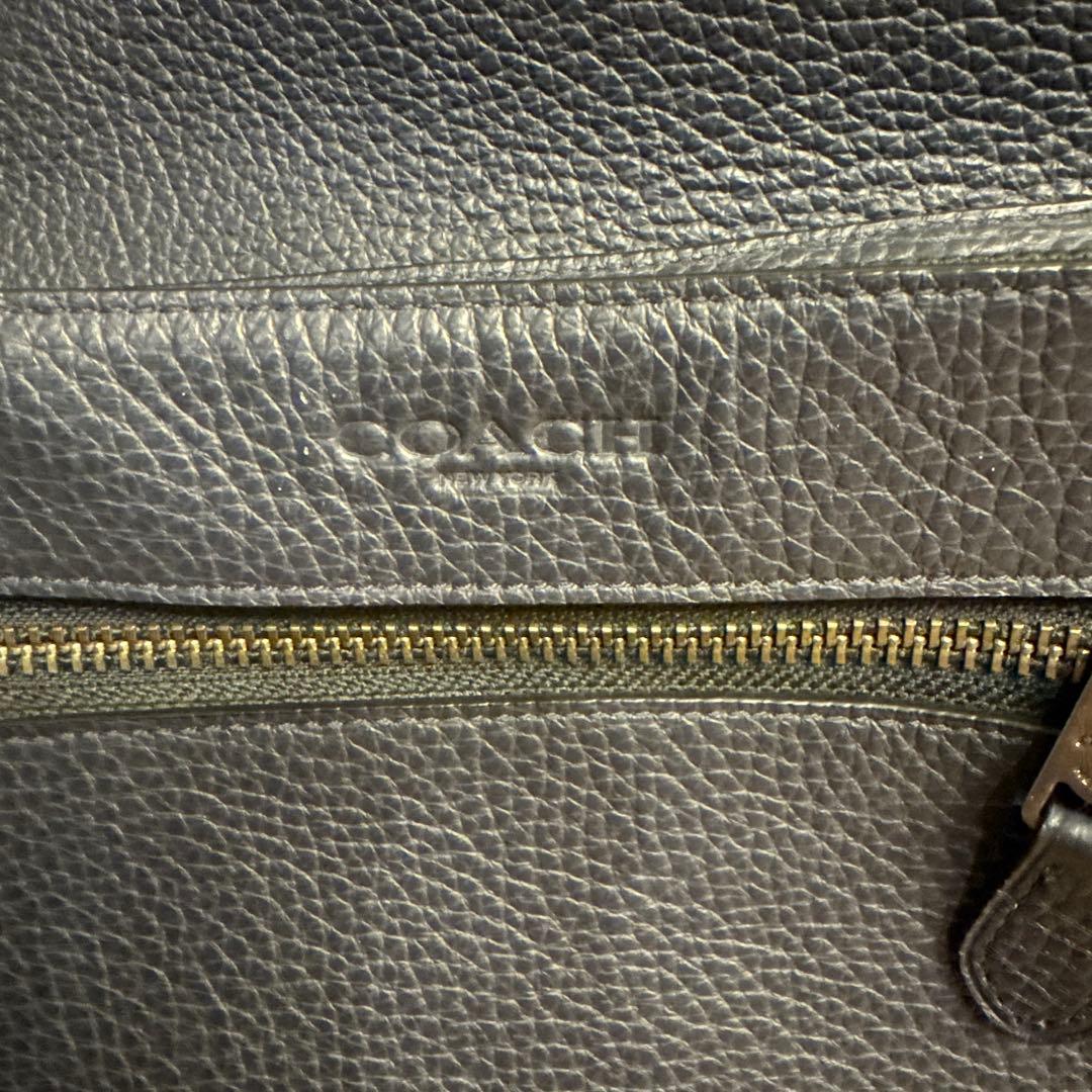 COACH ダークブルー レザー バックパック