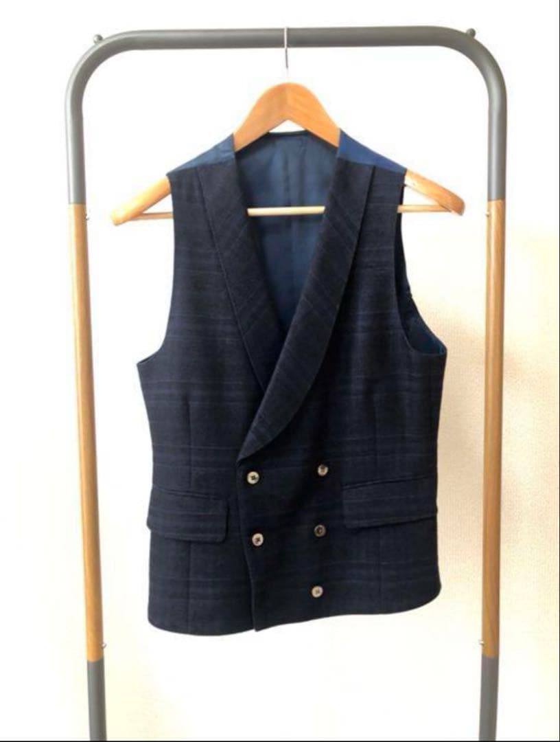 gabriele pasini ネイビー チェック柄 スーツセット