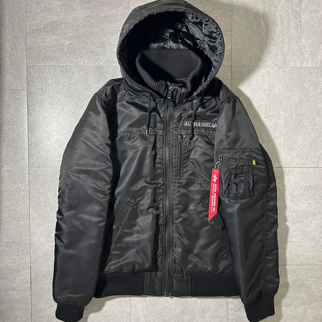 美品✨アルファインダストリーズ フーデッド リブジャケット 赤タグ サーモライト