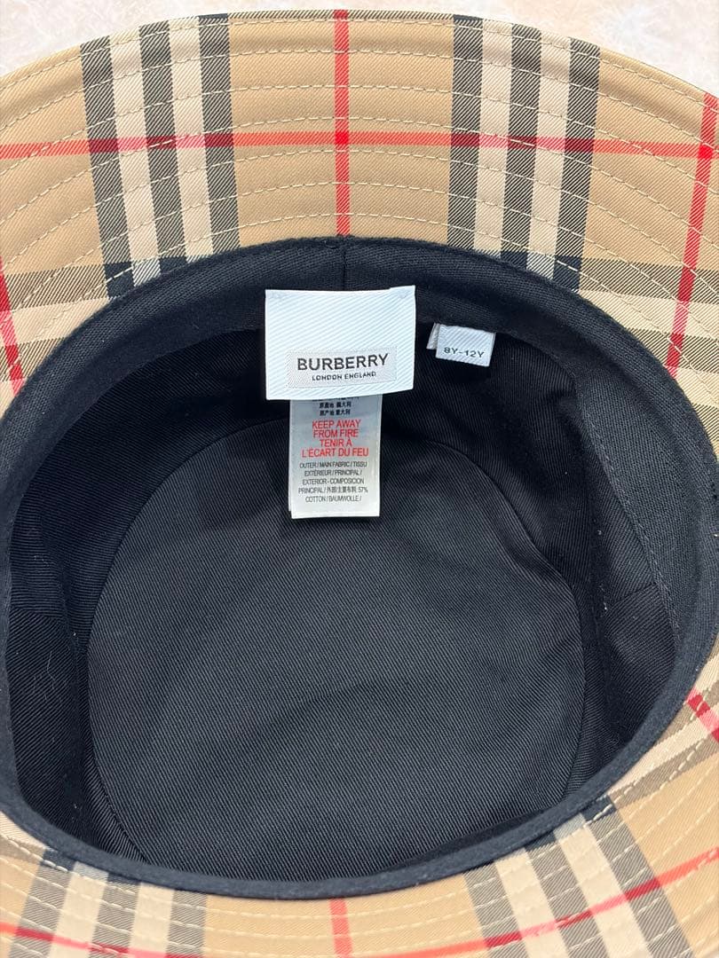BURBERRY チェック柄 バケットハット 8Y-12Y