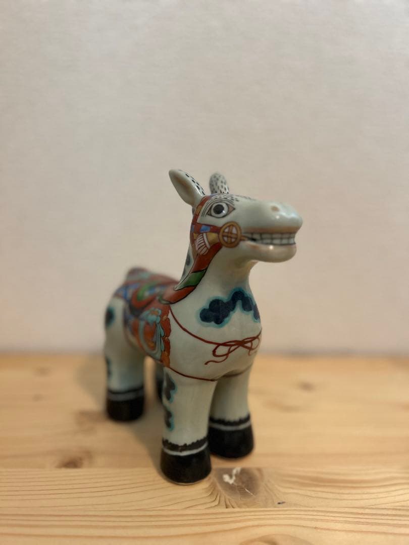 【午年に】有田焼 円左エ門窯 色絵 馬 置物 縁起物／インテリア