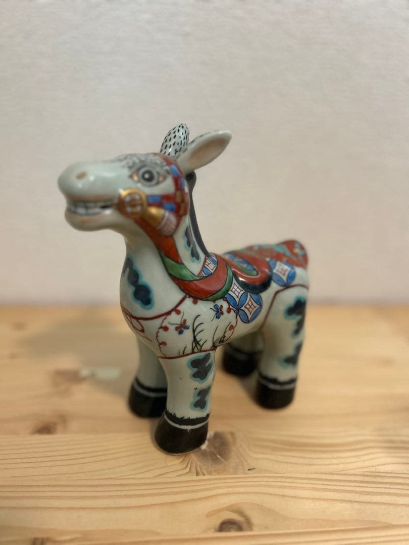 【午年に】有田焼 円左エ門窯 色絵 馬 置物 縁起物／インテリア