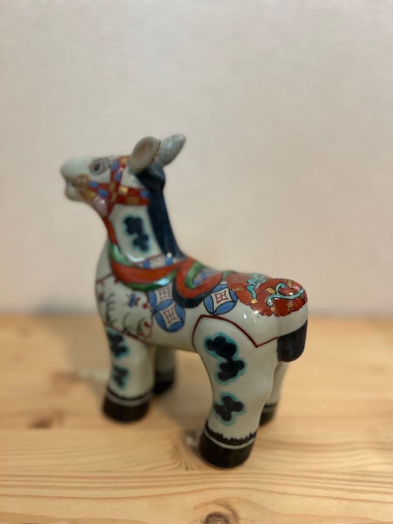 【午年に】有田焼 円左エ門窯 色絵 馬 置物 縁起物／インテリア
