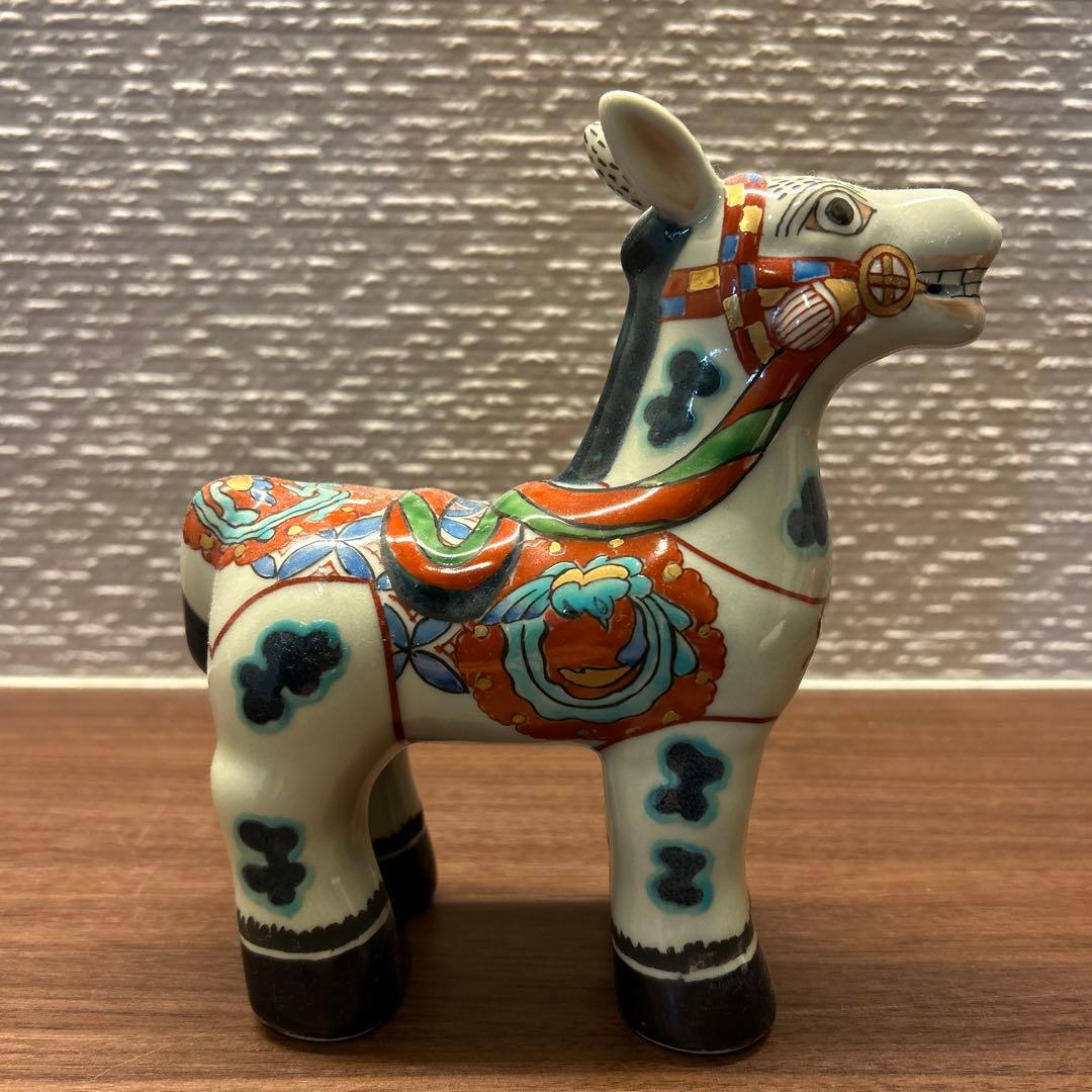 【午年に】有田焼 円左エ門窯 色絵 馬 置物 縁起物／インテリア