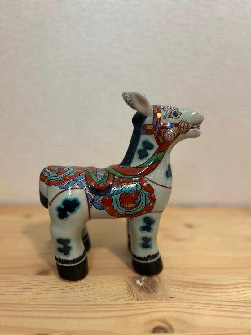 【午年に】有田焼 円左エ門窯 色絵 馬 置物 縁起物／インテリア